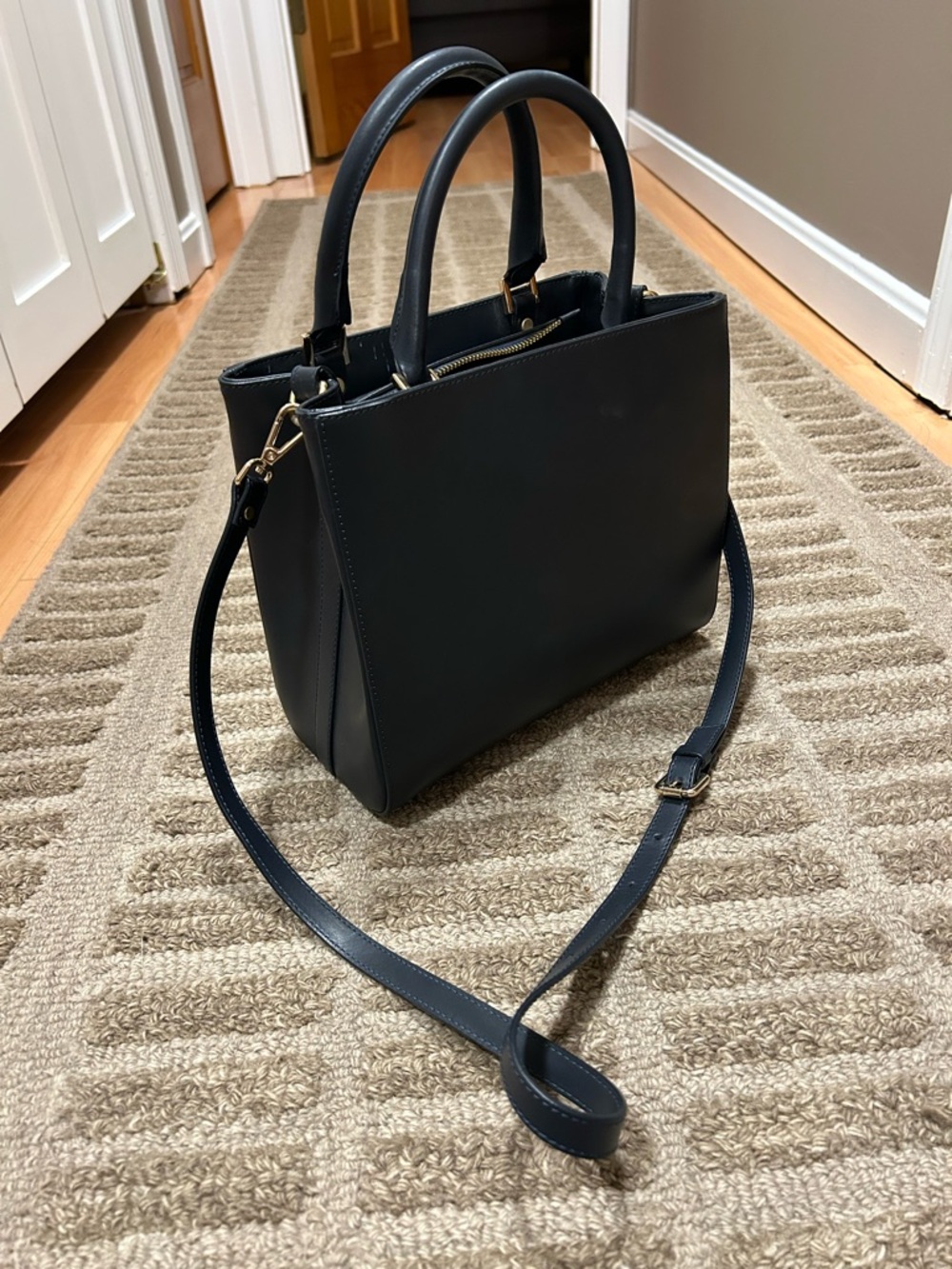 Gianni Notaro (Italy) Leather Navy Blue Bag
